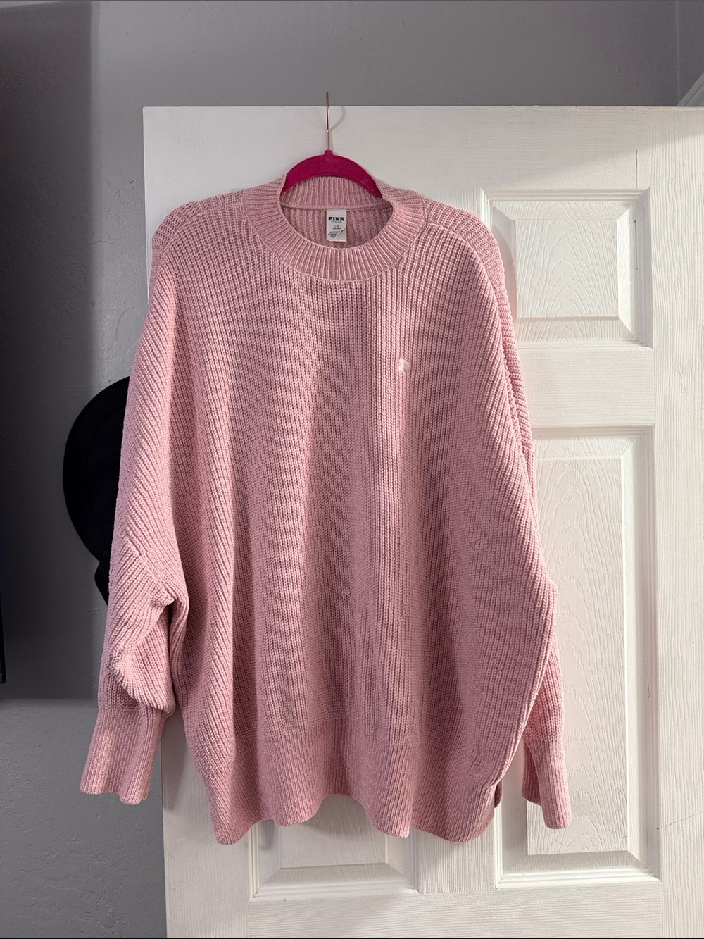 PINK Victoria's Secret Light Pink Oversized Crewneck Sweater